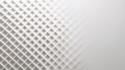 Poster - Subtle White 3D Grid Pattern on Light Gray Surface Background