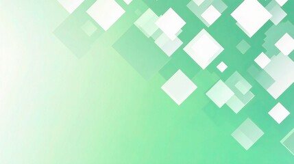 Poster - Gradient Background from Mint Green to White with Geometric Shapes