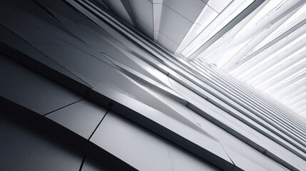 Poster - Modern Monochrome Abstract Lines of Architecture in Unique Perspective