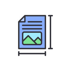 Poster - Stylized icon showcasing a document with an embedded image landscape