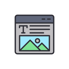 Poster - Website design and content representation illustration, vector depiction