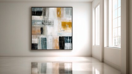 Poster - Abstract Minimal Painting in Muted Colors for Modern Interiors