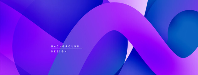 Poster - Abstract fluid shapes, vibrant blue purple gradients. Modern design element, smooth curves create dynamic composition.