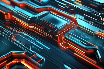 Poster - abstract futuristic circuit board