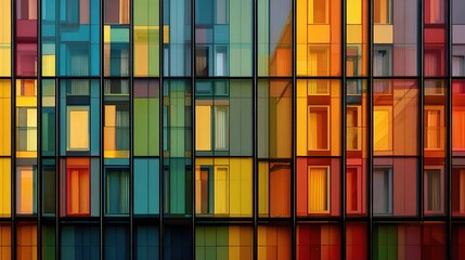 Poster - Multicolored Glass Panels of Modern Abstract Architectural Design