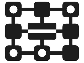 Poster - Abstract neural network grid icon design representing artificial intelligence and technology
