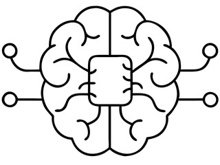 Aufkleber - Ai brain chip icon illustration design representing artificial intelligence and modern technology