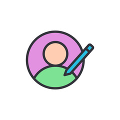 Poster - User profile edit icon symbol for social media platform and website design
