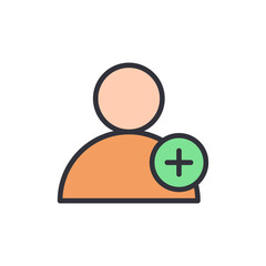 Poster - User profile addition icon, illustration of a new person joining a group