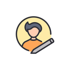 Poster - Illustration of a user profile icon with an edit pencil next to it