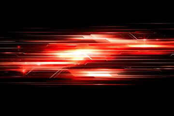 Poster - fast-moving red energy streaks on black background
