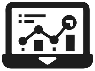 Poster - Predictive analysis icon silhouette on white background representing data analytics