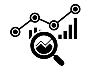 Aufkleber - Predictive analysis icon silhouette design representing data processing and visualization