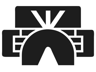 Poster - Secure vpn tunnel icon in a modern black and simple vector silhouette design