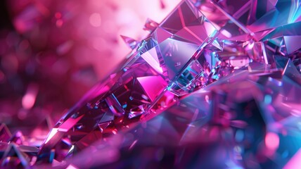 Fototapete - Abstract 3D spheres and cubes in pink and blue tones. Digital art and geometric shape floating in the air surrounded with space and neon vibrant color background. AIG53.
