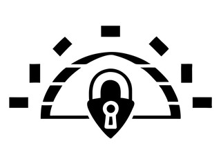 Poster - Transparent black vpn tunnel icon design representing secure network connection