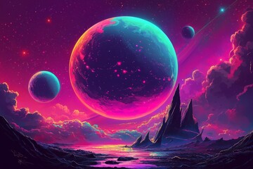Wall Mural - Discover the enchanting beauty of a galaxy filled with magical lights.