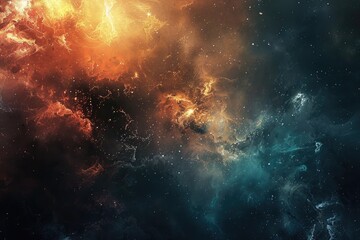 Fototapete - Textured red and blue grunge background with paint splatters. Abstract image of colorful gradient fluid or liquid waving with nature element. Digital artwork for vintage and artistic design. AIG51.