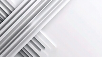 Poster - Abstract Geometric Lines on White Background with Minimalist Design
