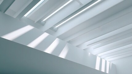 Poster - Minimalist White Architecture with Abstract Design and Natural Light