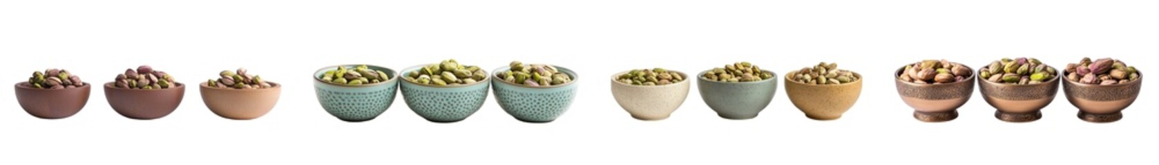 Poster - Various small bowls filled with different food items. isolated on transparent background