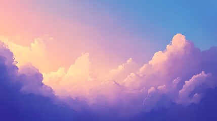 Wall Mural - Pastel Sunset Cloudscape.