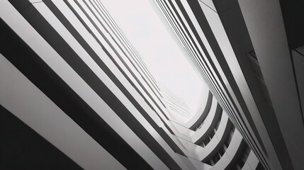 Poster - Abstract Monochrome Lines in Modern Architecture Structure Perspective