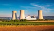© Laura - french nuclear power plant rhone valley cruas industrial landscape with copy space