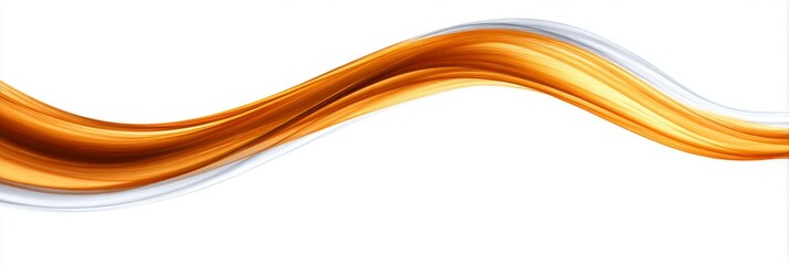 Poster - Abstract Gold and Silver Wave - Elegant abstract featuring a flowing gold and silver wave on a white background. Ideal for design, technology, and luxury concepts