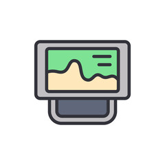 Poster - Stylized representation of a monitoring device with data displayed visually