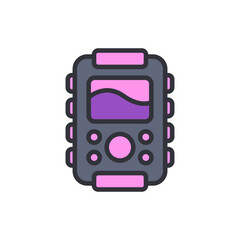 Poster - Stylized Electronic Device with Screen Display and Interface Buttons Design