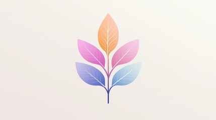 Aufkleber - A minimalist flower icon with simple, bold petals in soft pastel colors, creating a fresh and clean design.