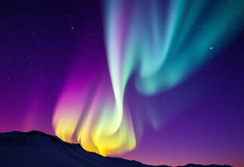 Wall Mural - Magical aurora borealis over purple cosmos, glowing stars, milky way constellations, cosmic, mystical