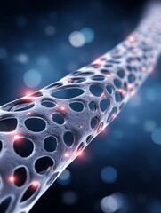 Poster - Microscopic Bone Structure Illustration - Detailed illustration of a fragile bone, symbolizing fragility, strength, resilience, interconnectedness, and the body's intricate design