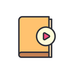 Poster - Online video tutorial, knowledge and e-learning, vector illustration