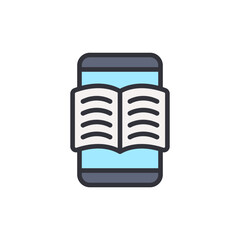Poster - Modern concept of digital reading in a smartphone for educational purposes