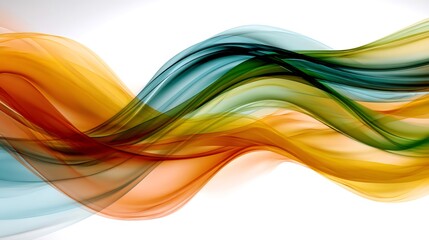 Aufkleber - Abstract colorful waves flowing on white background