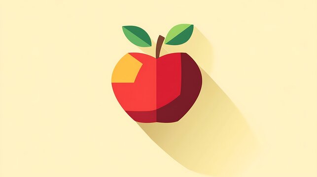 Red Apple Minimalist Icon.