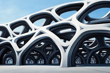 Poster - Modern Architectural Design with Intricate Curves and Patterns