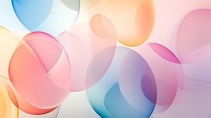 Poster - Soft Abstract Shapes in Pastel Colors with Gentle Curves and Overlays