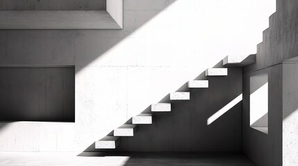 Poster - Bold Architectural Design Featuring Concrete Stairs and Shapes