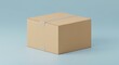 © Penggila - Sealed Cardboard Box on a Light Blue Background: A Minimalist Product Shot