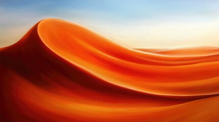 Fototapete - A sandy desert with swirling winds, painted in an impressionistic style with long brushstrokes.