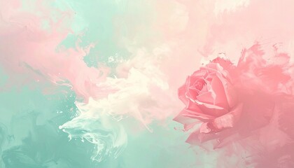 Poster - Floral abstract art digital creation colorful background soft aesthetic serenity concept