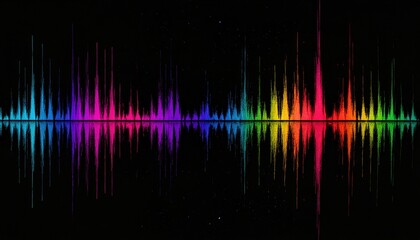 Poster - Visualizing audio waves colorful sound spectrum analysis digital art abstract environment close-up view sound concept