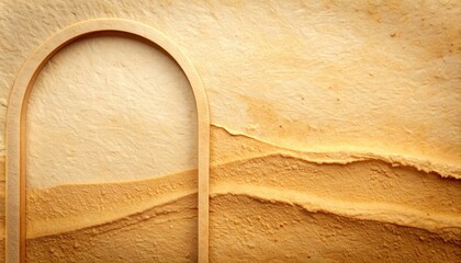 Poster - creative abstract design of textured wall with wooden frame digital artwork minimalist style studio 