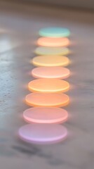Wall Mural - pastel circles spectrum gradient light glowing illuminated abstract background