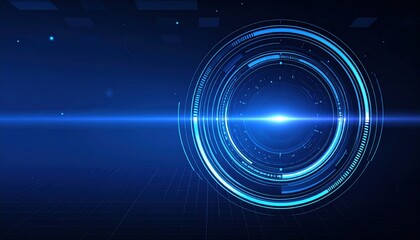 Poster - Dynamic light circle animation digital space graphic design futuristic environment abstract view technology concept
