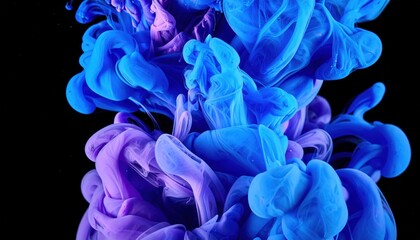 Poster - Swirling abstract ink patterns studio digital art creative environment close-up view fluid dynamics concept