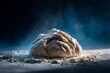 © Marcos Kulenkampff - A lump of dough is sprinkled with flour, creating a dramatic effect for baking preparation.